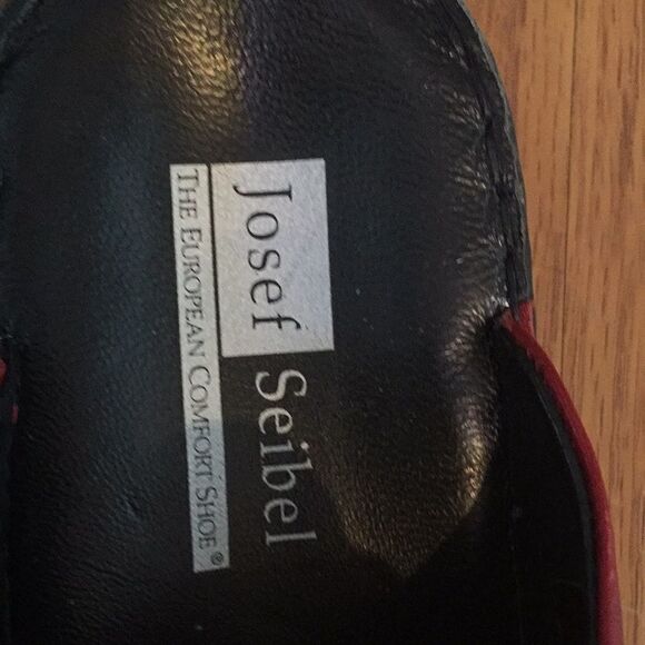 Josef seibel red leather clogs sz 41 - Picture 5 of 6